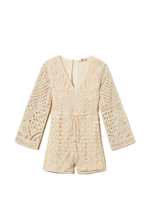 TWINSET crochet jumpsuit with belt White 261LM2NCC
