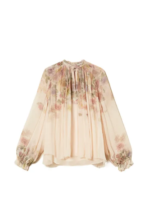 TWINSET floral crépon blouse Neutrals 261TT2562