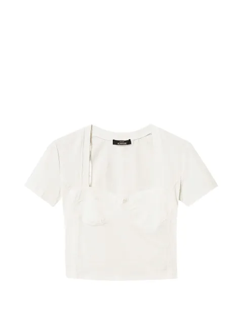 TWINSET bustier T-shirt with shaped collar White 261AP2166