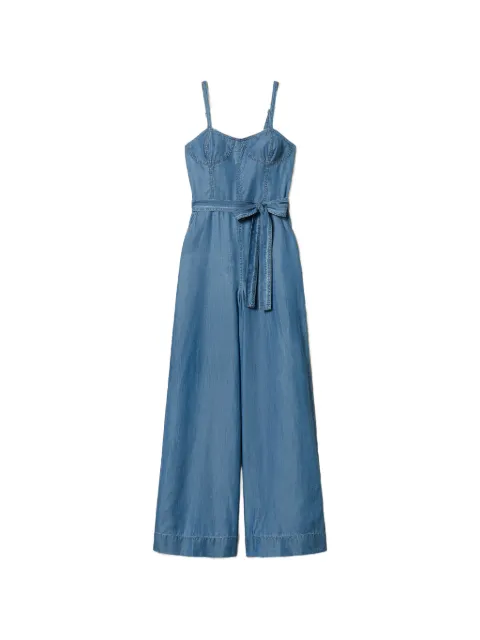 TWINSET wide-leg belted jumpsuit Blue 261AT2052