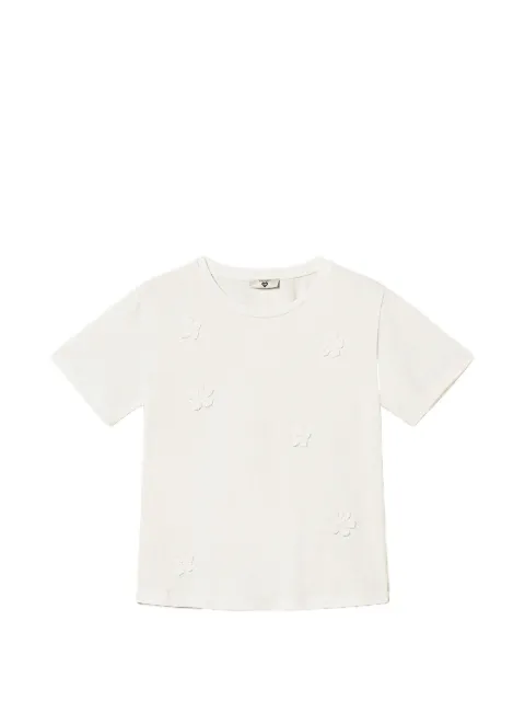 TWINSET fitted T-shirt with crochet flowers White 261LB2AHH
