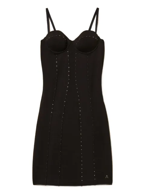TWINSET short bustier dress with rhinestones Black 261AP2146