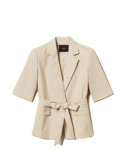 TWINSET short-sleeve belted blazer Neutrals 261AT2070