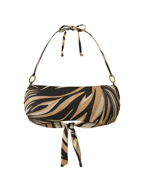 TWINSET bandeau bikini top with lurex and print Black 261LBMF11