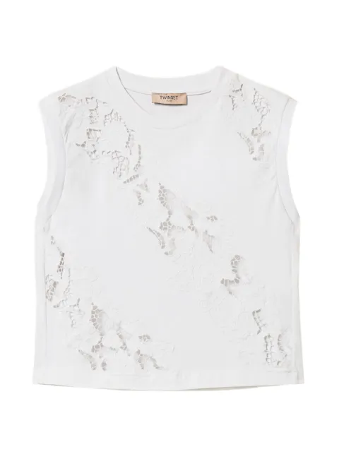 TWINSET T-shirt with broderie anglaise embroidery White 261TT2050