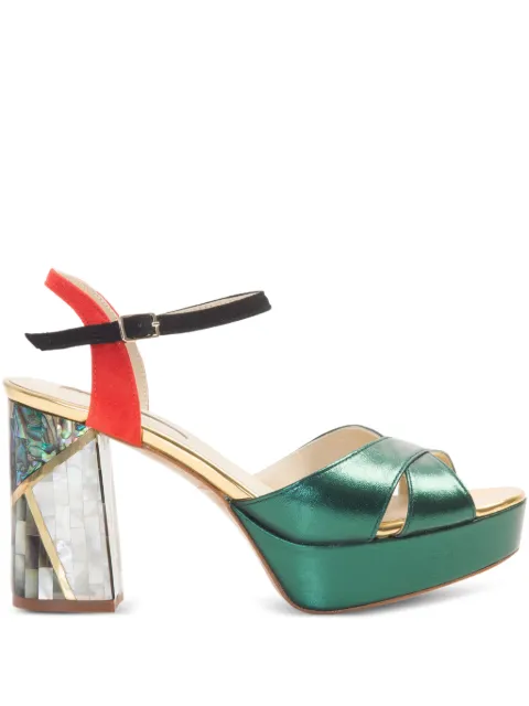 FREYA ROSE Kami cross-over sandals Green KAMI