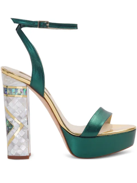 FREYA ROSE Arte ankle-strap heeled sandals Green ARTE