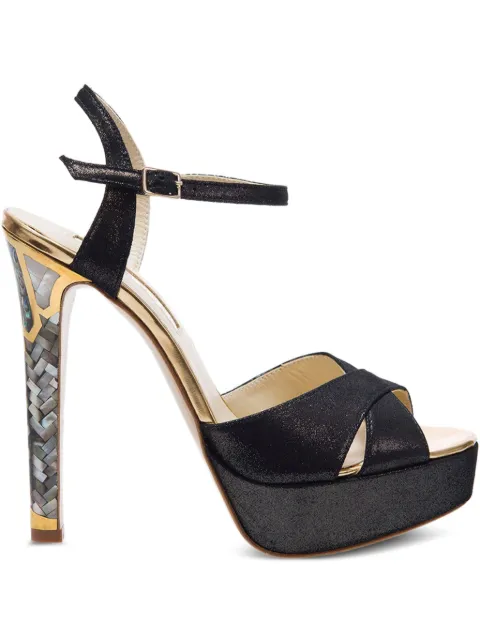 FREYA ROSE Cleopatra embellished-heel sandals Black CLEOPATRA