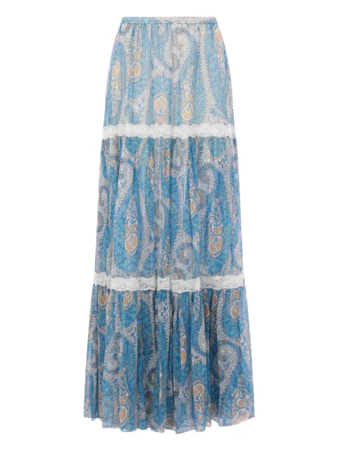 ETRO paisley lace maxi skirt Blue WRFA018399SA1O1