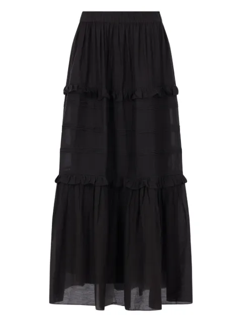MARANT ÉTOILE ruffled tiered maxi skirt Black 26PJU0451FBB3J04E