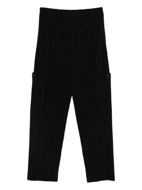 Issey Miyake pleated straight-leg trousers Black HP58JF302