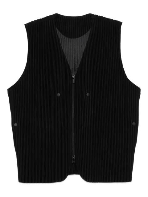 Homme Plissé Issey Miyake Quarry zipped gilet Black HP58JE301