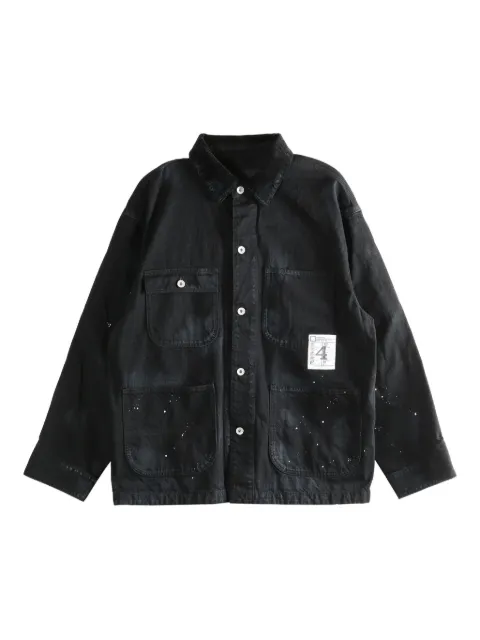 Neighborhood buttoned corduroy-collar jacket Black 252AQNHJKM05