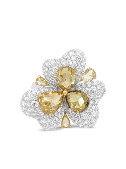 HYT Jewelry 18K white gold diamond ring Silver R1295HR