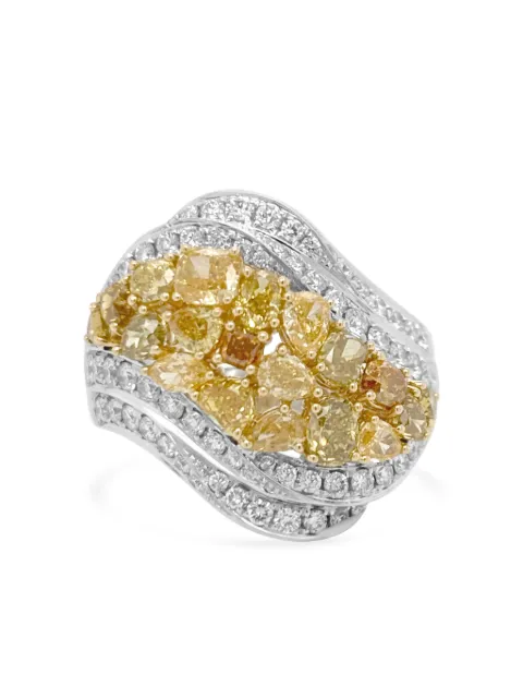 HYT Jewelry 18K white and yellow gold diamond ring Silver R1294HR