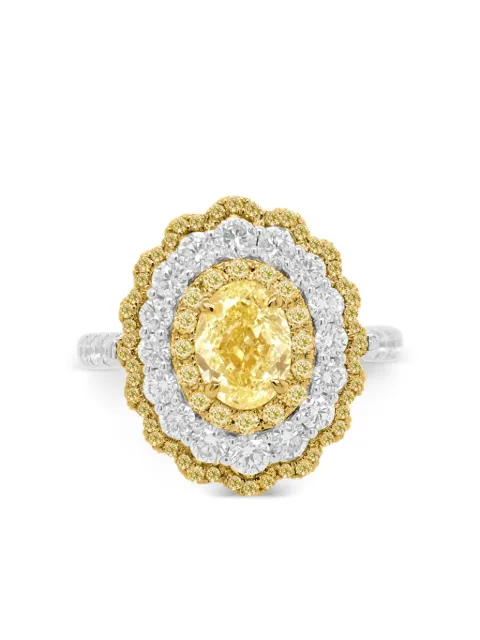 HYT Jewelry 18K white and yellow gold diamond ring pendant Silver R1244HR