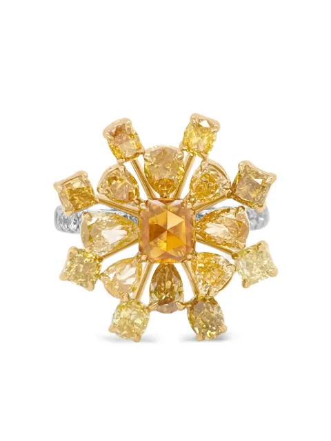 HYT Jewelry 18K yellow and white gold diamond ring Silver R1292HR