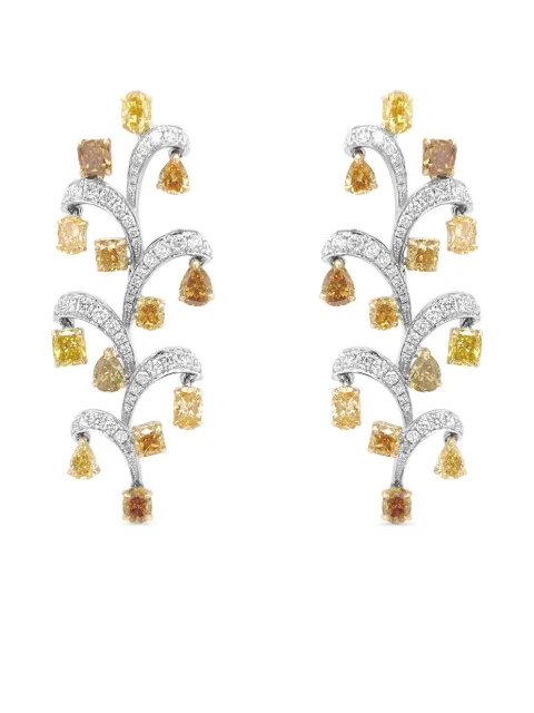 HYT Jewelry 18K white gold diamond earrings Silver E414HR