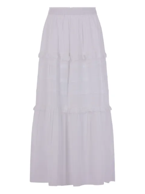 MARANT ÉTOILE ruffled tiered maxi skirt White JU0451FBB3J04E