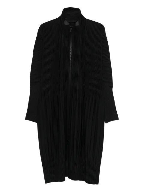 Homme Plissé Issey Miyake pleated zip-up coat Black HP58JA111