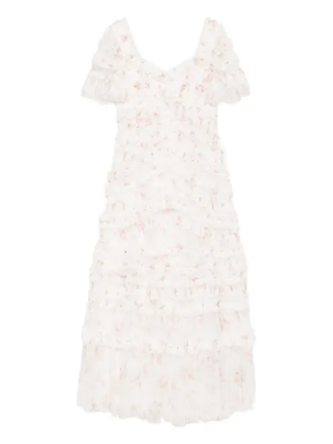 Needle & Thread Magnolia Ditsy gown White DGSS71RPS26MSL