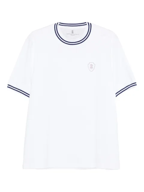 Brunello Cucinelli crew-neck logo T-shirt White M0B131386TC6159