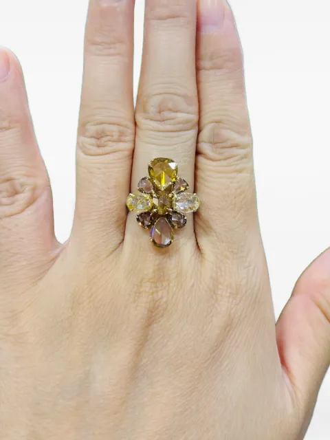 HYT Jewelry 18K yellow and white gold diamond ring Gold R1288HR
