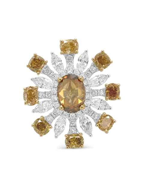 HYT Jewelry 18K white and yellow gold diamond ring Silver R1301HR
