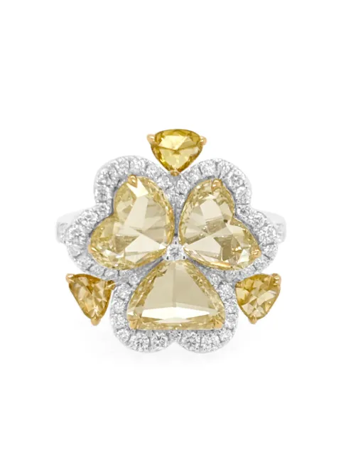 HYT Jewelry 18K white and yellow gold diamond ring Silver R1308HR