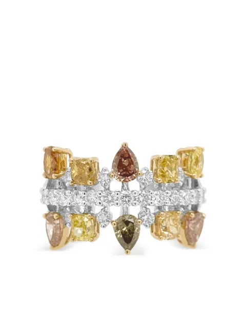 HYT Jewelry 18K white and yellow gold diamond ring Silver R1299HR