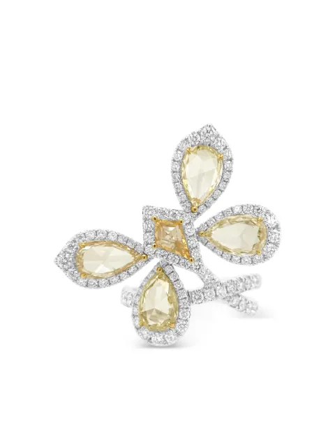 HYT Jewelry 18K white and yellow gold diamond ring Silver R1300HR
