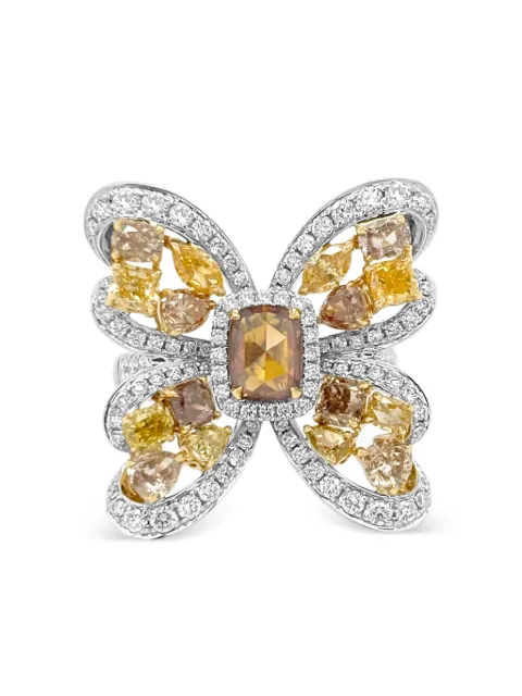 HYT Jewelry butterfly diamond ring Silver R1323HR