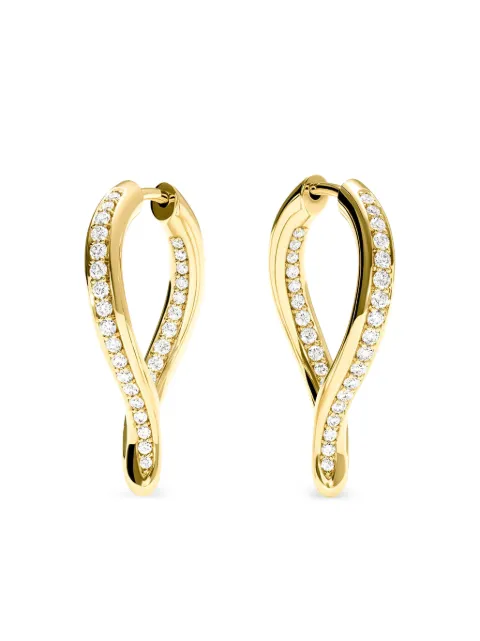 TAMARA COMOLLI 18K yellow gold twisted-drop diamond hoop earrings Gold ESIGHOTDRPYG