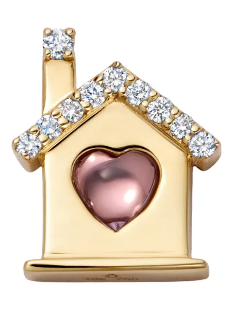 Loquet 18K yellow gold Home diamond and sapphire charm Gold CHMHOMHEA18Y