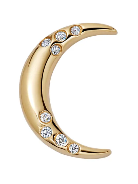 Loquet 18K yellow gold diamond crescent moon charm Gold CHMCREMOO18Y1
