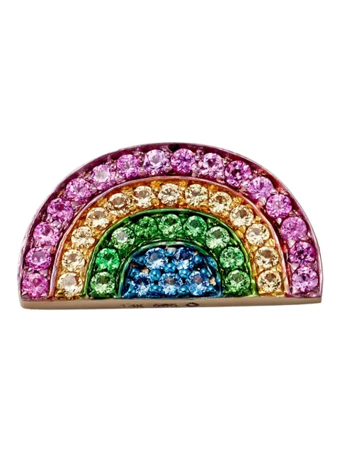 Loquet 14K yellow gold sapphire rainbow charm Pink CHMRAISAP18Y1