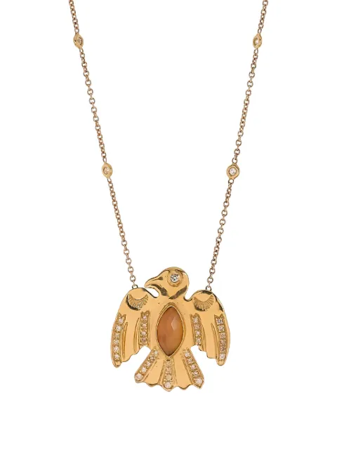 Jacquie Aiche 14k yellow gold opal eagle diamond necklace Gold 20081225