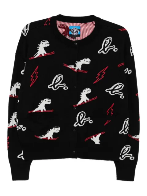 SPORT b. by agnès b. Dino christmas sweater cardigan Black 1722QF5I
