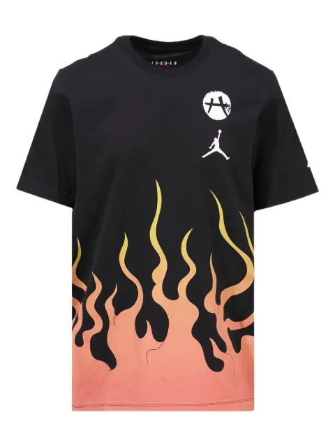 Jordan x Rui Hachimura flame-print logo T-shirt Black DV3131010