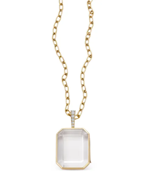 Loquet 18K yellow gold diamond locket necklace Gold SETBAGOVA18Y
