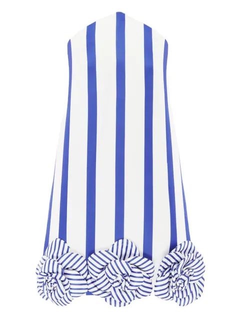 Leo Lin Suzy striped floral mini dress White LLRE26005NAVY