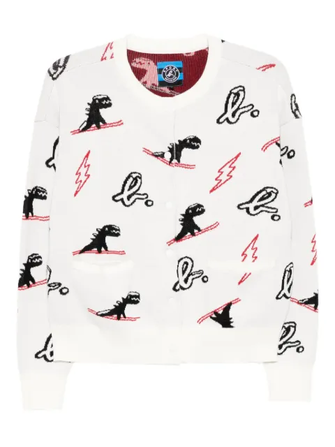 SPORT b. by agnès b. Dino christmas sweater cardigan White 1722QF5I