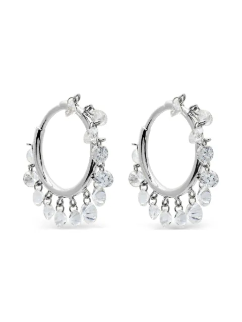 Jewels Aficionado 18K white gold diamond hoops Silver JAE26DWG