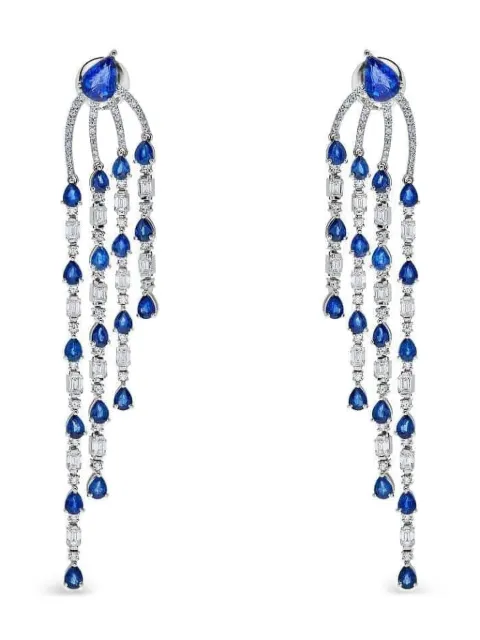 Jewels Aficionado diamond and sapphire chandelier earrings Silver JAE27DWG