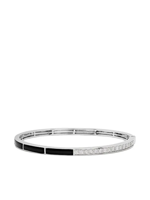 Jewels Aficionado 18K white gold onyx and diamond bracelet Silver MG049B
