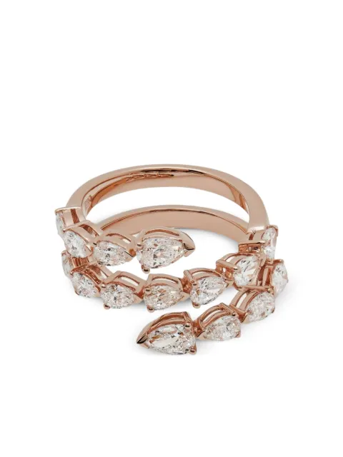 Jewels Aficionado 18K rose gold diamond twist ring Pink JAR14DRG