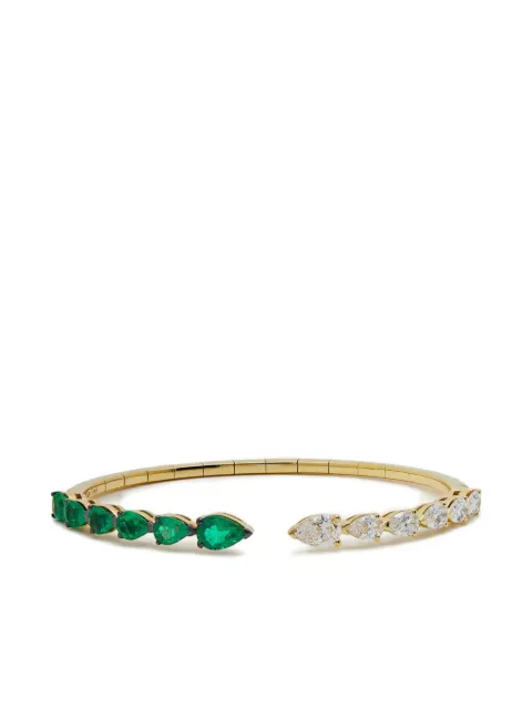 Jewels Aficionado 18K yellow gold diamond and emerald bracelet Gold JAB12EYG
