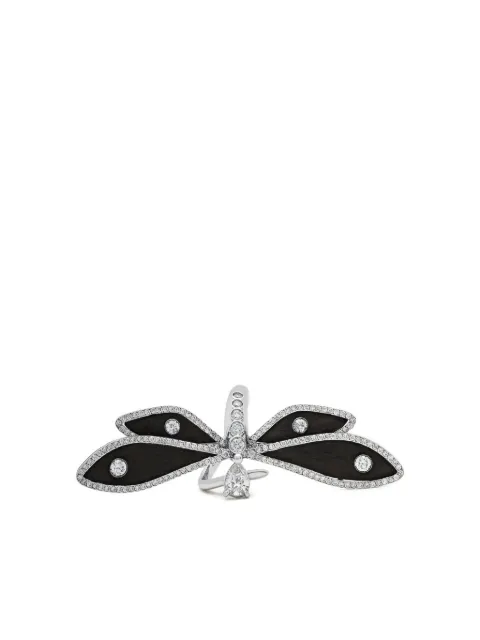 Jewels Aficionado 18K white gold diamond dragonfly ring Silver JAR33DCA