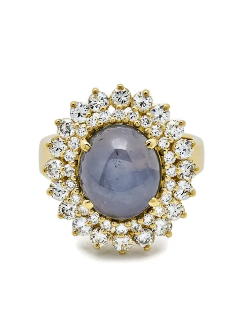 Jewels Aficionado 18K yellow gold embellished sapphire and diamond ring Gold 154446