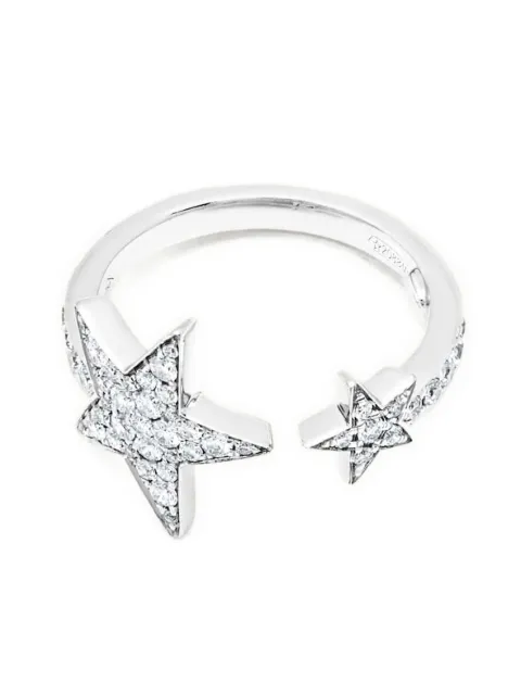 Jewels Aficionado 18K white gold diamond star ring Silver JAR23DWG